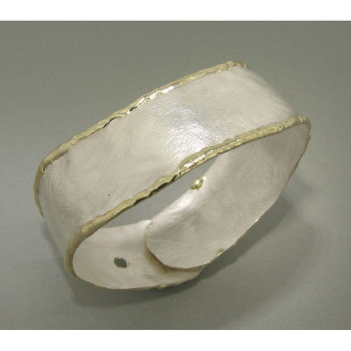 14K Gold & Crystalline Silver Blank Cuff - 2630-Charles Duncan-Renee Taylor Gallery