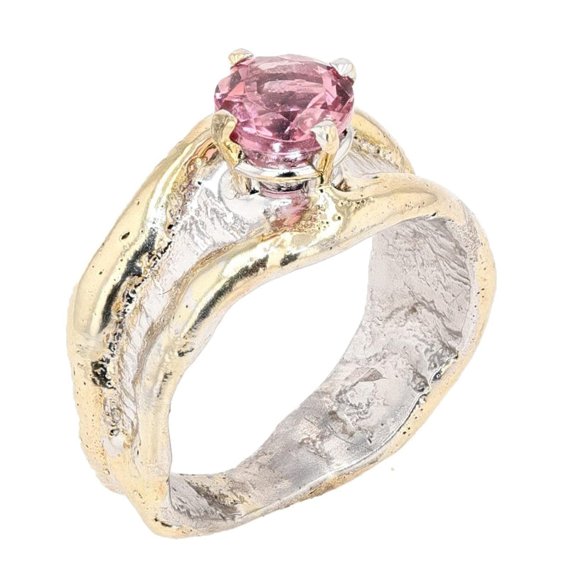 14K Gold & Crystalline Silver Pink Tourmaline Ring - 26336-Shelli Kahl-Renee Taylor Gallery