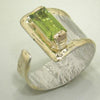 14K Gold & Crystalline Silver Peridot Ring - 27123-Shelli Kahl-Renee Taylor Gallery