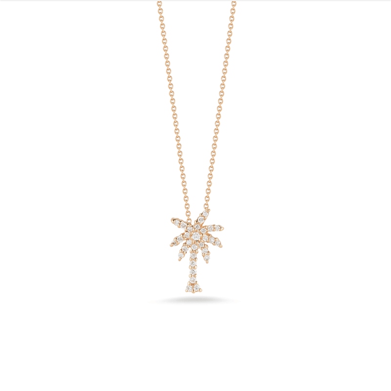 Rose Gold & Diamond Palm Tree Necklace - 001236AXCHX0-Roberto Coin-Renee Taylor Gallery