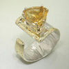 14K Gold & Crystalline Silver Citrine Ring - 27296-Shelli Kahl-Renee Taylor Gallery
