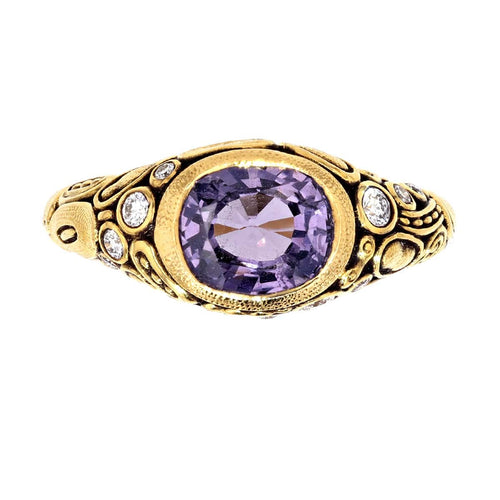 18K Purple Spinel & Diamond Ring - R-54-Alex Sepkus-Renee Taylor Gallery