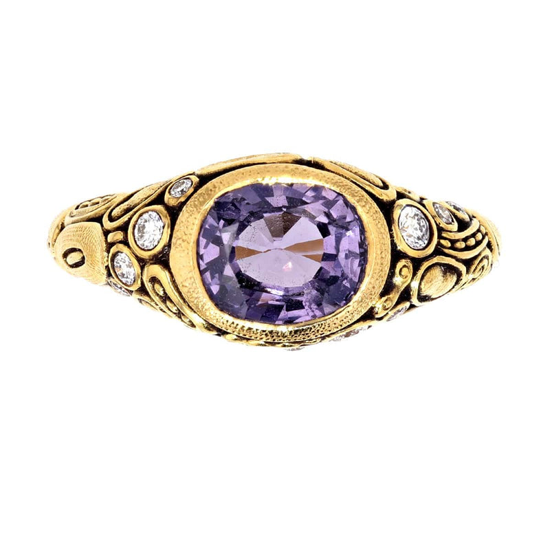 18K Purple Spinel & Diamond Ring - R-54-Alex Sepkus-Renee Taylor Gallery