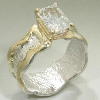 14K Gold & Crystalline Silver White Topaz Ring - 27956-Shelli Kahl-Renee Taylor Gallery