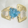 14K Gold & Crystalline Silver Blue Topaz Ring - 28023-Shelli Kahl-Renee Taylor Gallery