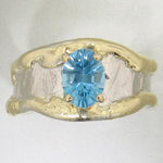 14K Gold & Crystalline Silver Blue Topaz Ring - 28024-Shelli Kahl-Renee Taylor Gallery