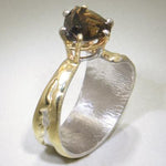 14K Gold & Crystalline Silver Smoky Quartz Ring - 28029-Shelli Kahl-Renee Taylor Gallery