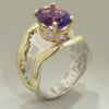 14K Gold & Crystalline Silver Amethyst Ring - 28038-Shelli Kahl-Renee Taylor Gallery
