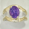14K Gold & Crystalline Silver Amethyst Ring - 28038-Shelli Kahl-Renee Taylor Gallery
