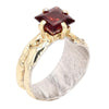 14K Gold & Crystalline Silver Garnet Ring - 28041-Shelli Kahl-Renee Taylor Gallery