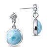 Bliss Round Earrings - Eblis00-00-Marahlago Larimar-Renee Taylor Gallery