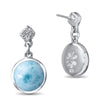 Bliss Round Earrings - Eblis00-00-Marahlago Larimar-Renee Taylor Gallery