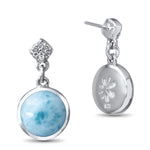 Bliss Round Earrings - Eblis00-00-Marahlago Larimar-Renee Taylor Gallery