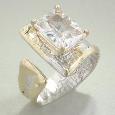 14K Gold & Crystalline Silver White Topaz Ring - 28286-Shelli Kahl-Renee Taylor Gallery