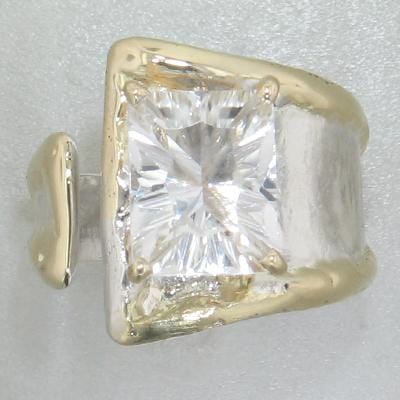 14K Gold & Crystalline Silver White Topaz Ring - 28286-Shelli Kahl-Renee Taylor Gallery