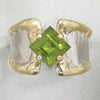 14K Gold & Crystalline Silver Peridot Ring - 28298-Shelli Kahl-Renee Taylor Gallery