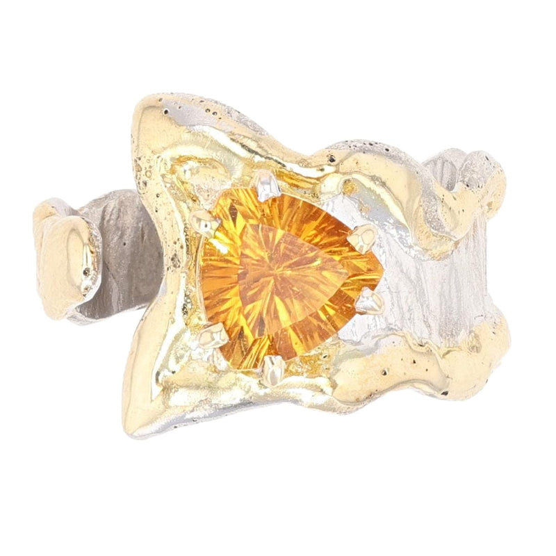 14K Gold & Crystalline Silver Citrine Ring - 28308-Shelli Kahl-Renee Taylor Gallery