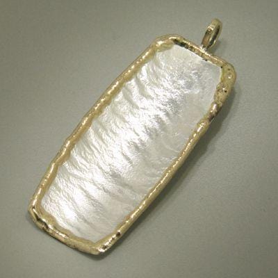 14K Gold & Crystalline Silver Blank Pendant - 28458-Shelli Kahl-Renee Taylor Gallery