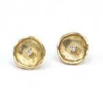 14k Yellow Gold & Diamond Earrings - 809ED+Y-Y-Leon Israel Designs-Renee Taylor Gallery
