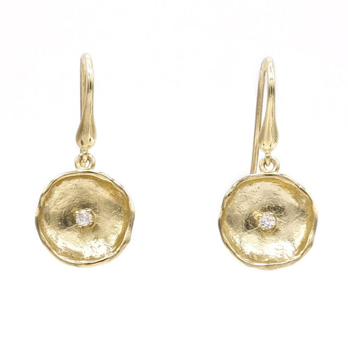 14K Yellow & White Gold Diamond Earrings - 812LD+W-Y-Leon Israel Designs-Renee Taylor Gallery