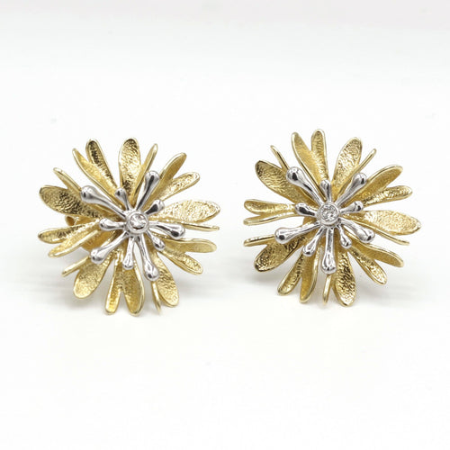 14K Yellow & White Gold Diamond Earrings - 781GGD+Y-YW-Leon Israel Designs-Renee Taylor Gallery