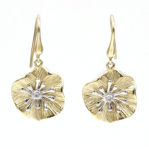 14K Yellow & White Gold Diamond Earrings - 760MD+W-YW-Leon Israel Designs-Renee Taylor Gallery