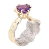 14K Gold & Crystalline Silver Amethyst Ring - 28992-Shelli Kahl-Renee Taylor Gallery