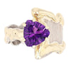 14K Gold & Crystalline Silver Amethyst Ring - 28992-Shelli Kahl-Renee Taylor Gallery