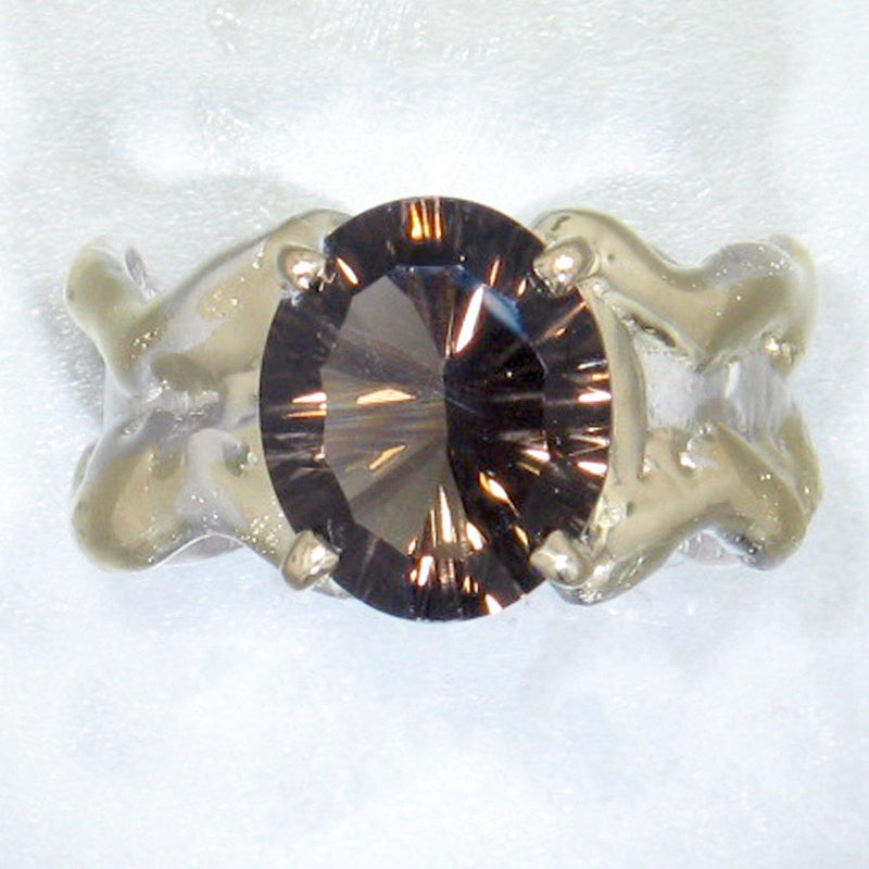 14K Gold & Crystalline Silver Smoky Quartz Ring - 28994-Shelli Kahl-Renee Taylor Gallery