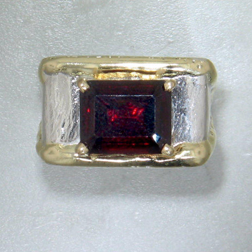 14K Gold & Crystalline Silver Garnet Ring - 20911-Shelli Kahl-Renee Taylor Gallery