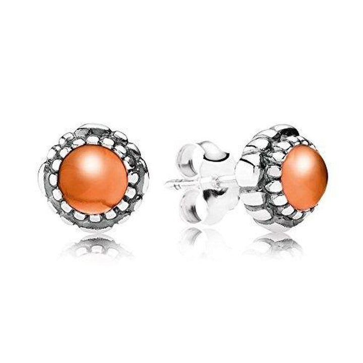 Birthday Blooms July Carnelian Earrings - 290543CAR-Pandora-Renee Taylor Gallery