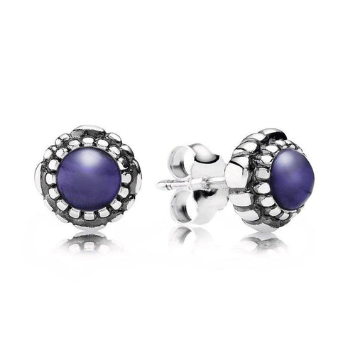Birthday Blooms September Lapis Lazuli Earrings - 290543LP-Pandora-Renee Taylor Gallery