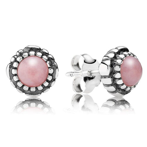 Birthday Blooms October Pink Opal Earrings - 290543POP-Pandora-Renee Taylor Gallery