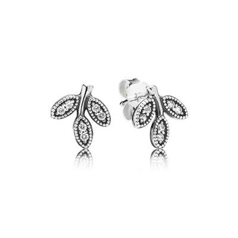 Charm Sparkling Leaves Clear Cubic Zirconia Earrings - 290564CZ-Pandora-Renee Taylor Gallery