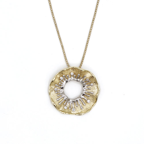 14k Gold & Diamond Pendant - 487MD-Yw+YCH-Leon Israel Designs-Renee Taylor Gallery