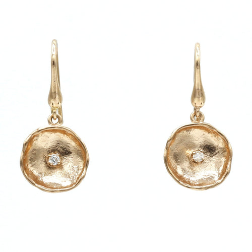 14K Rose Gold Diamond Earrings - 812LD+W-R-Leon Israel Designs-Renee Taylor Gallery