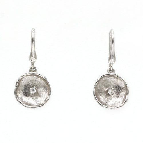 14K White Gold Diamond Earrings - 812LD+W-W-Leon Israel Designs-Renee Taylor Gallery