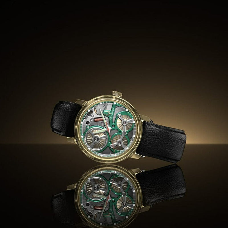 Spaceview 2020 Watch - Black/Green/18K Gold-Accutron-Renee Taylor Gallery