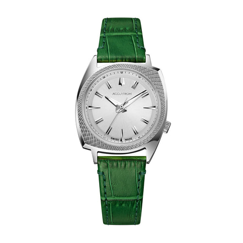 Football Cross Hatch Watch - Green-Accutron-Renee Taylor Gallery