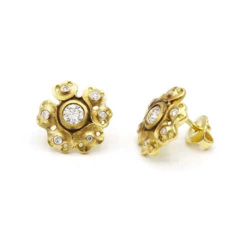 18K "Rosette" Diamond Earrings - E-243D-Alex Sepkus-Renee Taylor Gallery