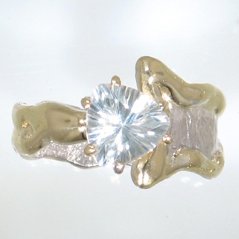 14K Gold & Crystalline Silver White Topaz Ring - 30563-Shelli Kahl-Renee Taylor Gallery