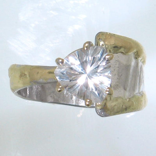 14K Gold & Crystalline Silver White Topaz Ring - 30564-Shelli Kahl-Renee Taylor Gallery