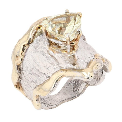 14K Gold & Crystalline Silver Margarita Quartz Ring - 30567-Shelli Kahl-Renee Taylor Gallery