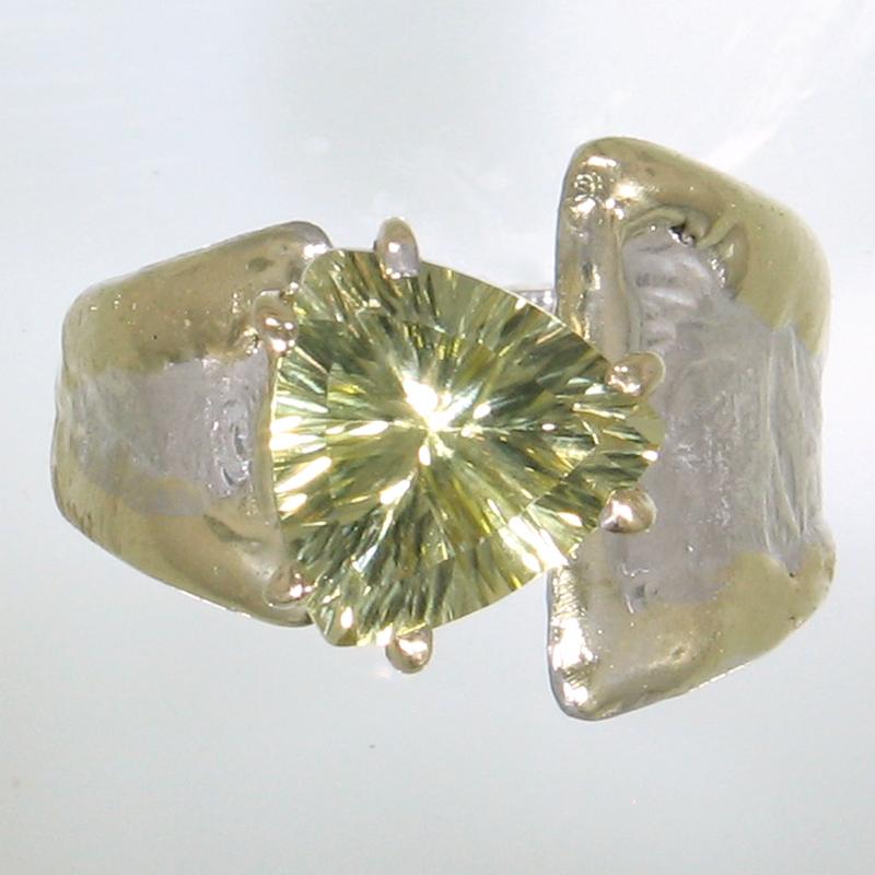 14K Gold & Crystalline Silver Margarita Quartz Ring - 30568-Shelli Kahl-Renee Taylor Gallery