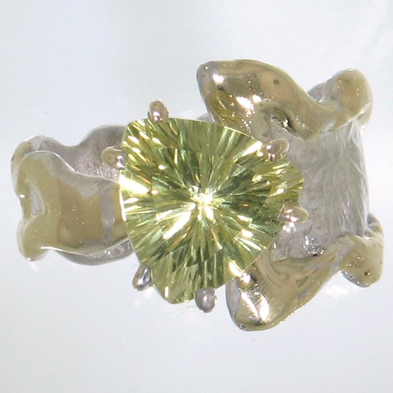 14K Gold & Crystalline Silver Margarita Quartz Ring - 30569-Shelli Kahl-Renee Taylor Gallery