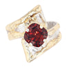 14K Gold & Crystalline Silver Garnet Ring - 30576-Shelli Kahl-Renee Taylor Gallery