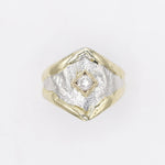 14K Gold & Crystalline Silver Diamond Ring - 30580-Shelli Kahl-Renee Taylor Gallery
