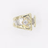 14K Gold & Crystalline Silver Diamond Ring - 30581-Shelli Kahl-Renee Taylor Gallery
