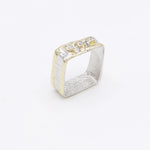 14K Gold & Crystalline Silver Diamond Ring - 30585-Shelli Kahl-Renee Taylor Gallery