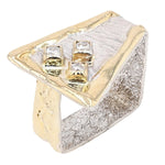 14K Gold & Crystalline Silver Diamond Ring - 30587-Shelli Kahl-Renee Taylor Gallery